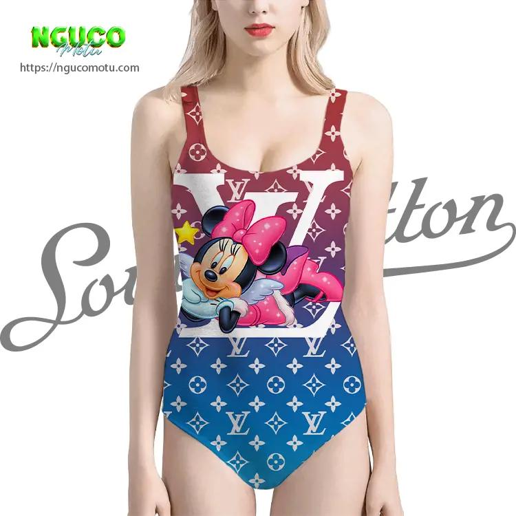 Lv feat minnie mouse disney swimsuit louis vuitton gift uninque for women